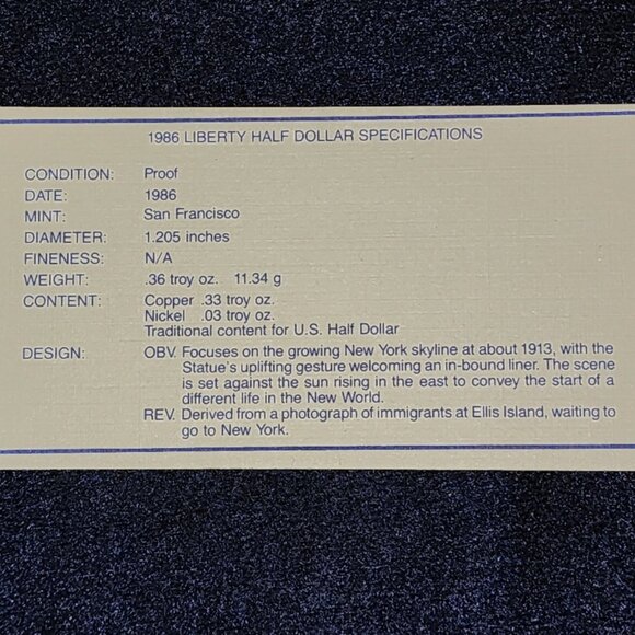 1986 US Mint Proof Liberty 2 Coin Set - Picture 12 of 15